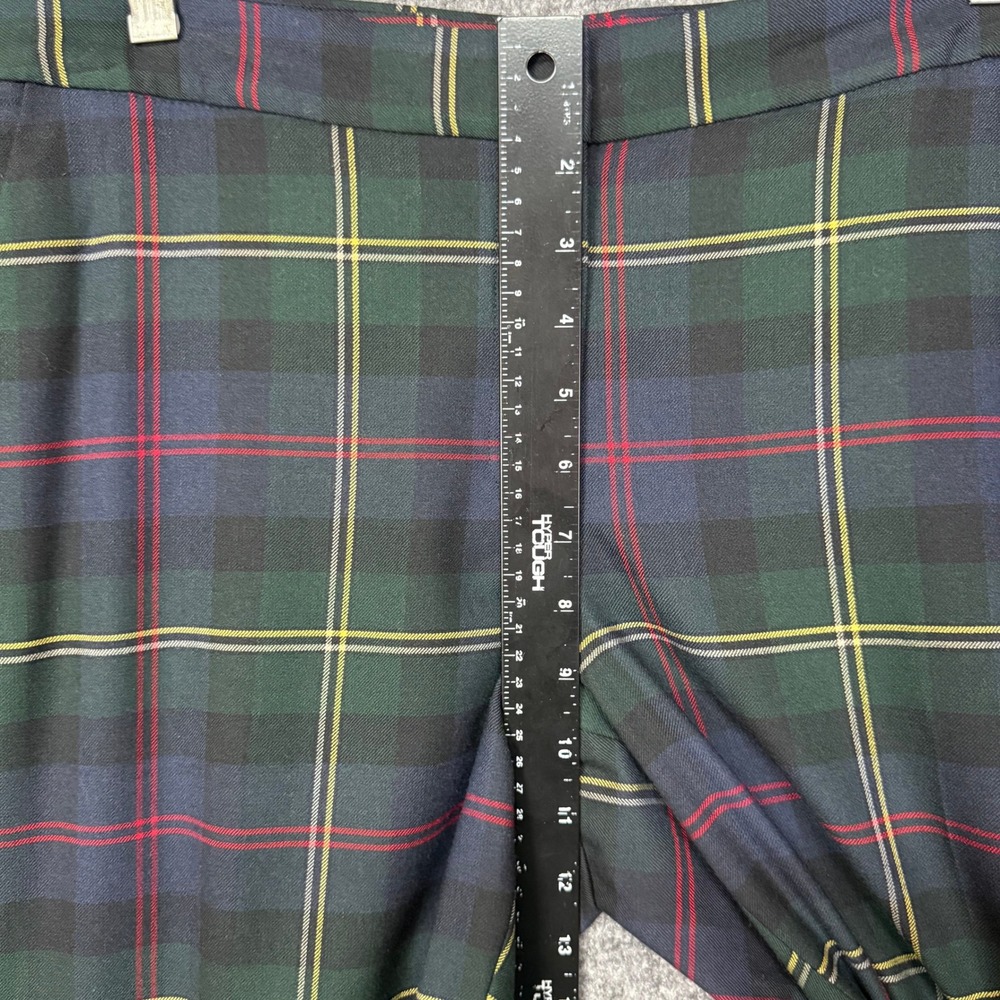 Talbots Hampshire Pants Womens 8 Green Plaid Wool Blend Straight Leg Fully Lined - Picture 13 of 16
